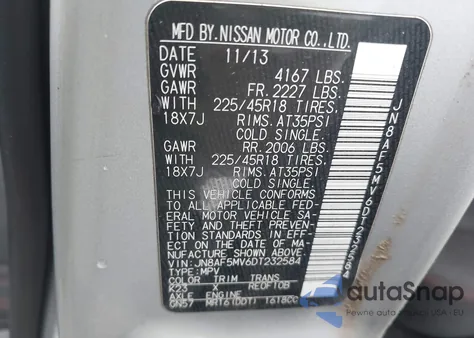 2013 Nissan Juke Nismo z USA, uszkodzony, nr VIN JN8AF5MV6DT232584